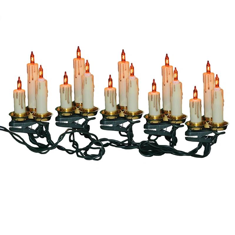 Kurt Adler Kurt Adler Indoor UL 15-Light Triple Candle Light Set, 12ft
