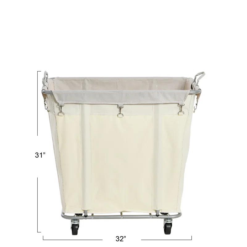 Household Essentials Rolling Laundry Hamper with Handles