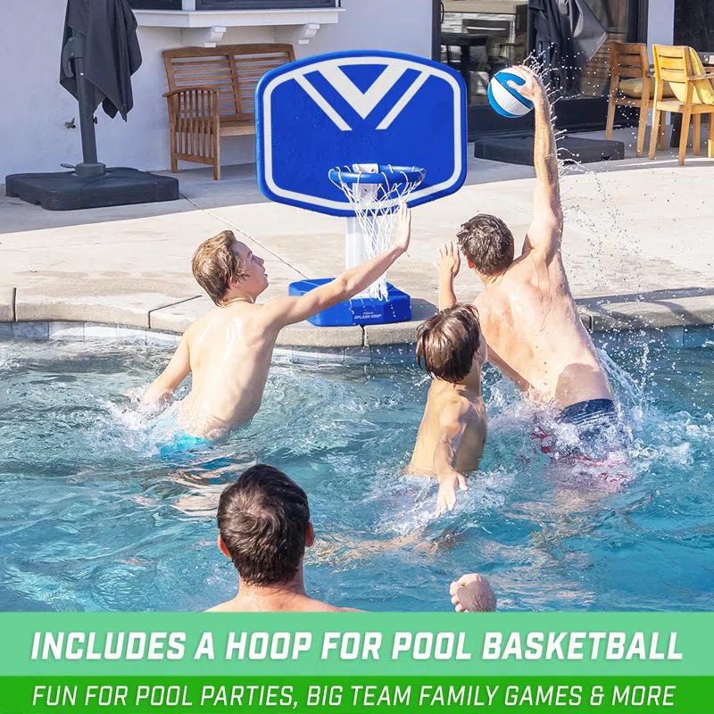 GoSports GoSports Splash Hoop 2-in-1 Pool Basketball Hoop & Volleyball Net Game Set