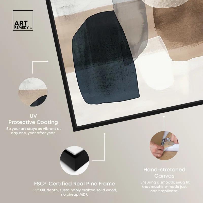 Art Remedy Shapes Abstracts " Layers Of Depth " by Art Remedy on Canvas