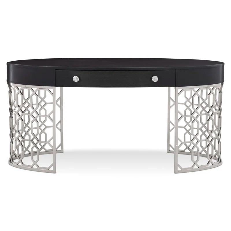 Bernhardt Silhouette Oval Metal Base Writing Desk