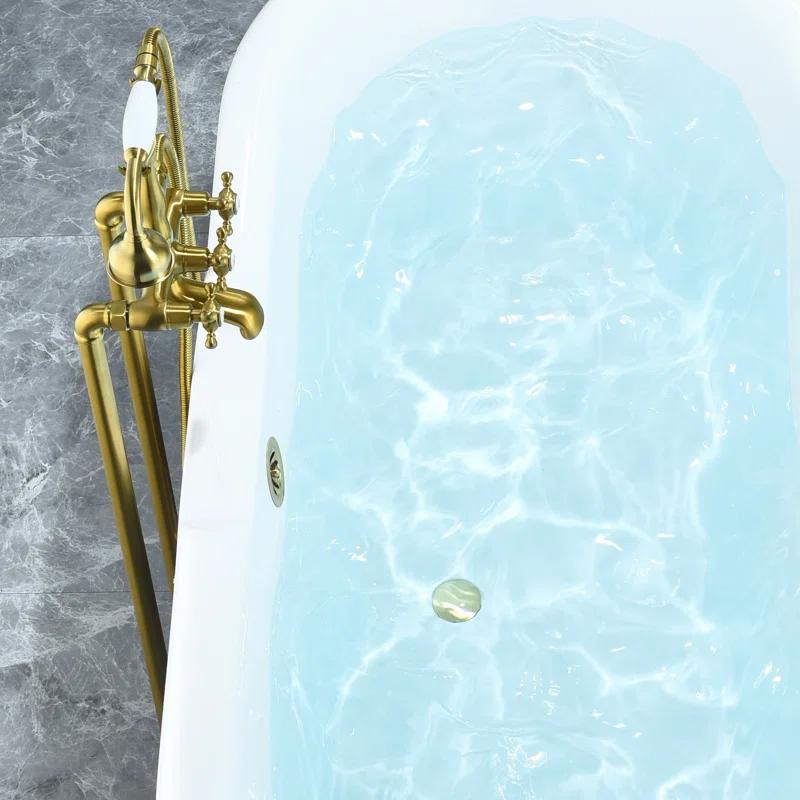 Altair 52167-BAT-GR-BB Kerta 66.9'' x 29.1'' Freestanding Soaking Acrylic Bathtub
