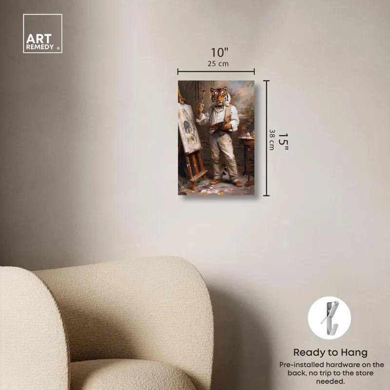 Art Remedy Painterly Tiger Canvas Vintage Portraits by Art Remedy