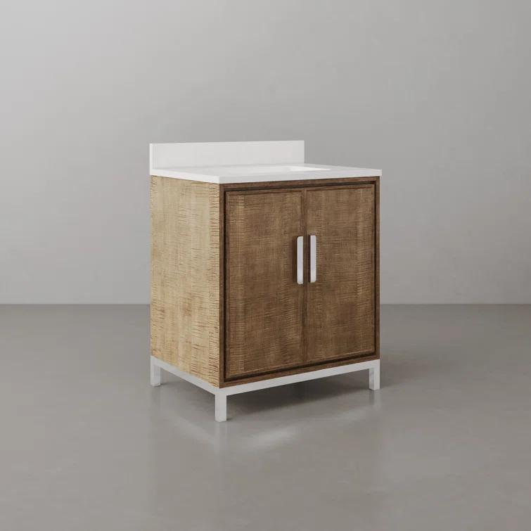 Westin 30" Lustrous Walnut Freestanding Bathroom Vanity with Quartz Top
