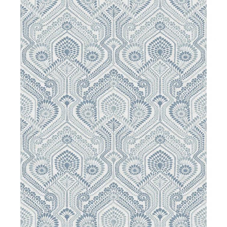 A-Street Prints Fernback Grey Ornate Botanical Wallpaper | Perigold