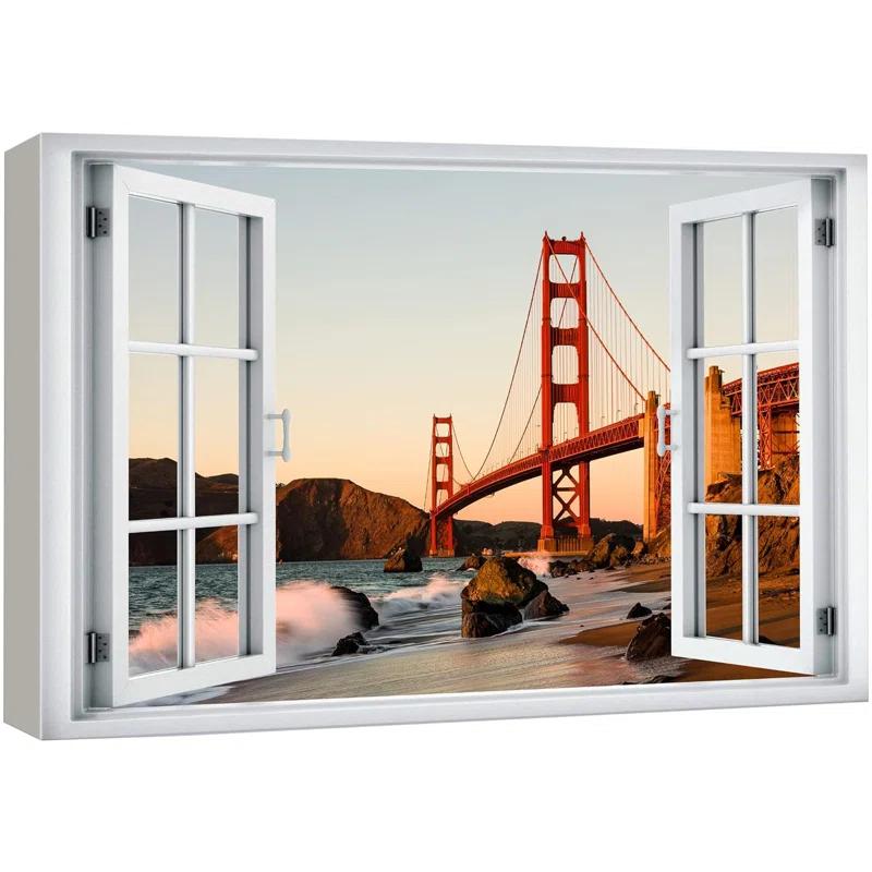Window Scenery " Window View Landscape San Francisco Golden Gate Bridge Nature Wilderness "