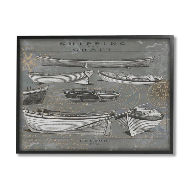 Stupell Industries " Shipping And Craft Various Boats Diagram " by Oliver Jeffries