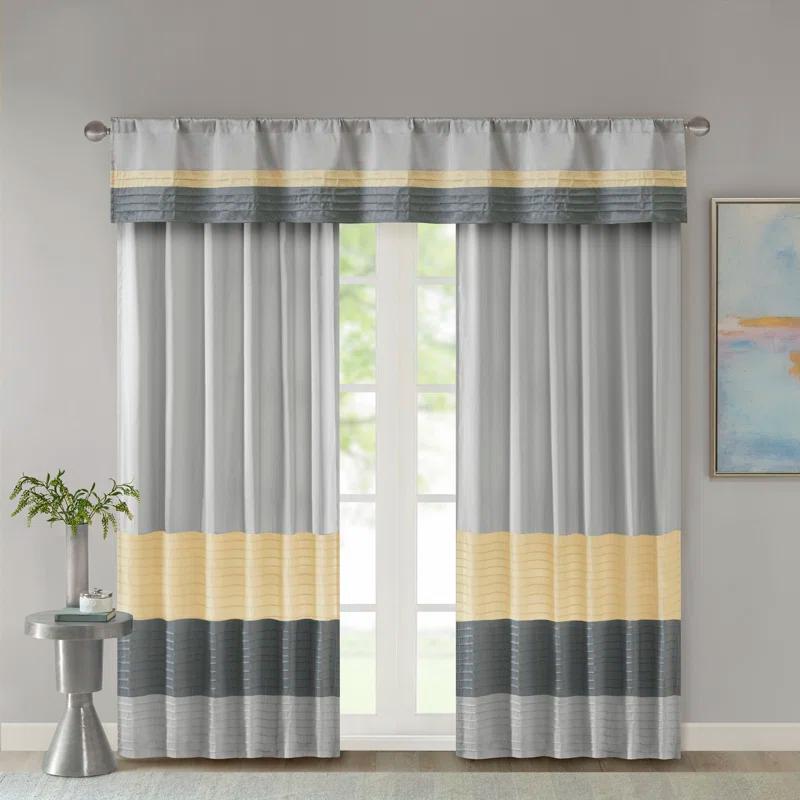 Madison Park Amherst Polyoni Pintuck Single Window Valance & Reviews | Wayfair
