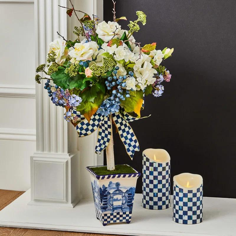 MacKenzie-Childs Courtly Check® Flicker 3 AA Pillar Candle