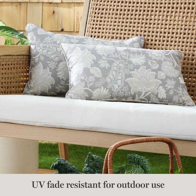Martha Stewart MARTHA STEWART Distressed Jacobean Indoor Outdoor Lumbar Pillow 2-Pack Set, 18" (Set of 2)