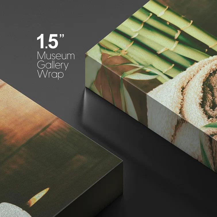 IDEA4WALL Zen Stones Meditation Yoga Towel Bamboo Massage Stones Nature Wilderness On Canvas Print
