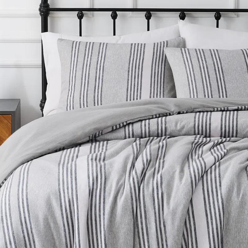 Truly Soft Kiel Stripe Flannel Flannel Striped Duvet Cover Set