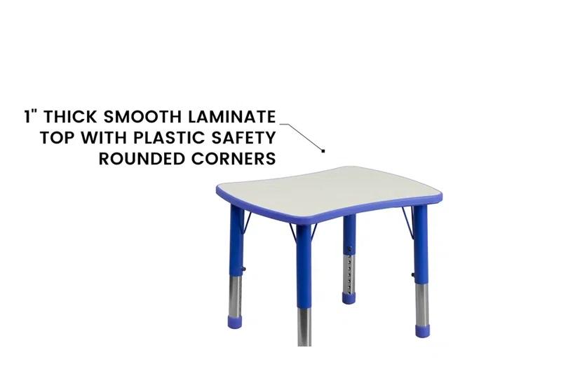 Flash Furniture Goddard Rectangle Plastic Adjustable Height Kids Activity Table