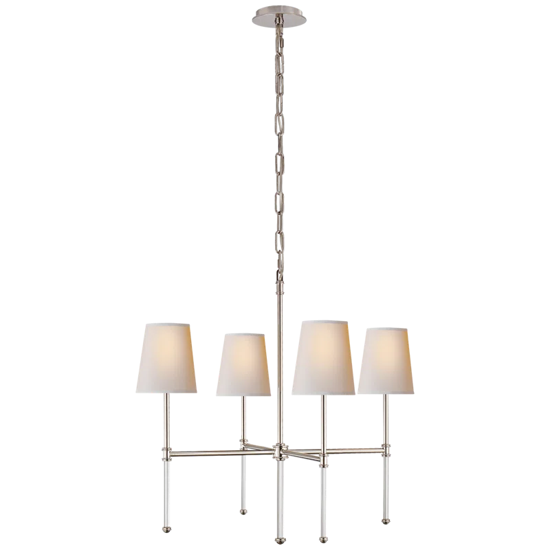 Camille Elegance 27" Crystal and Nickel Chandelier