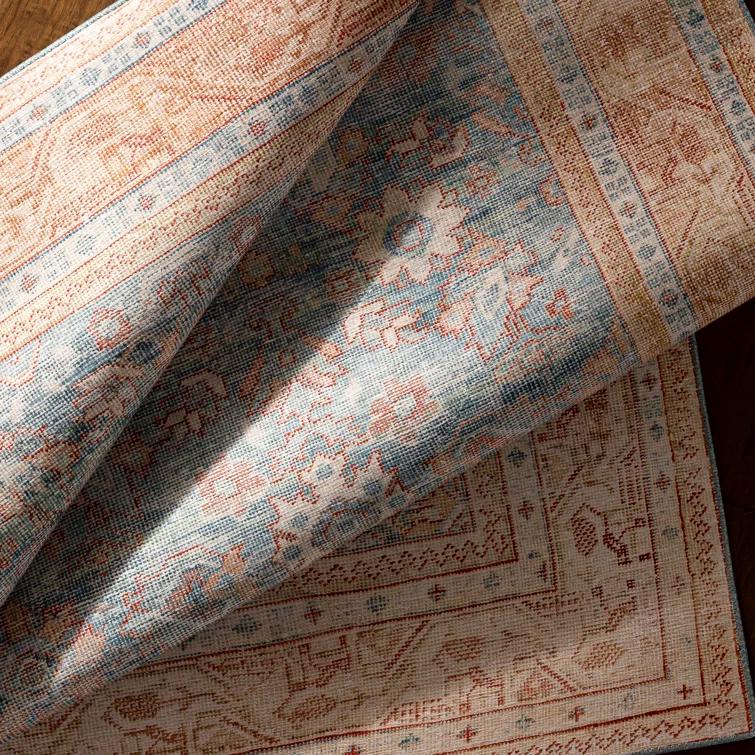 Emi Oriental Dark Blue/Brick Red/Cream Area Rug