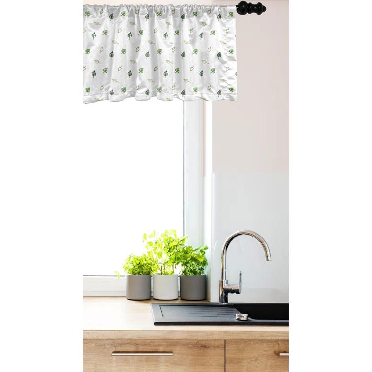 Ambesonne Ambesonne Green Valance Pack of 2 Modern and Minimalistic Green