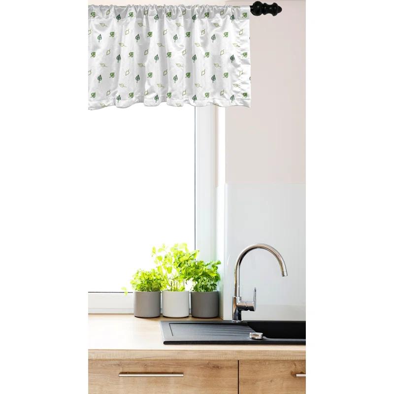 Ambesonne Ambesonne Green Valance Pack of 2 Modern and Minimalistic Green
