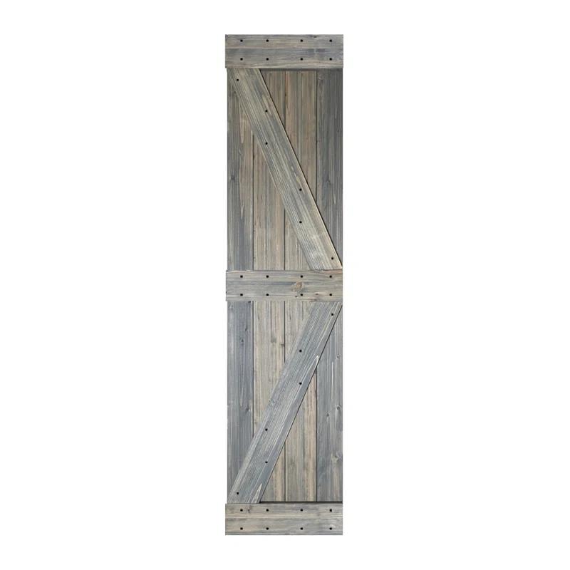 IsLife K Style Solid Wood Sliding Barn Door Without Hardware Kit (Door Slab Only) - Assembly Needed