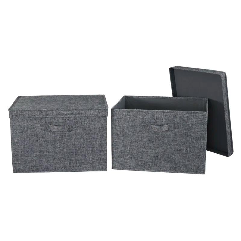 Household Essentials Household Essentials Wide Storage Box Fabric Bin (Set of 2)
