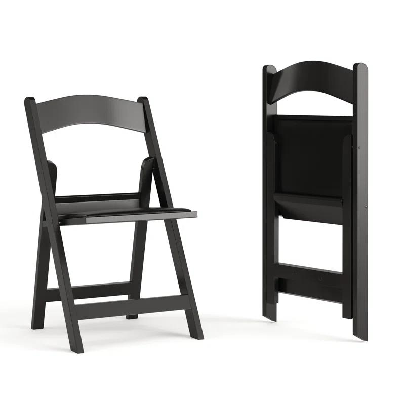 Inbox Zero Hercules Resin Folding Chair - 800LB Weight Capacity Event Chair (Set of 2)