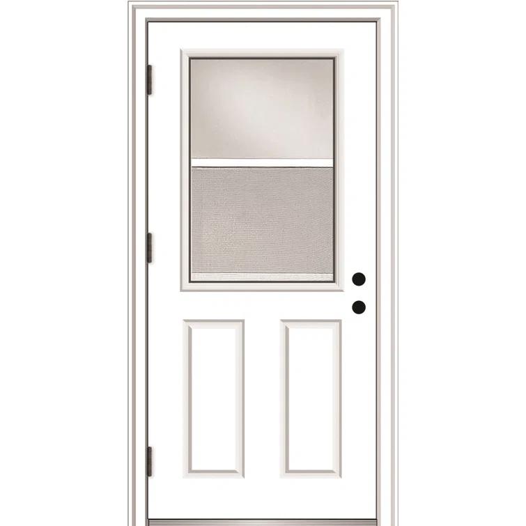 MMI DOOR Clear Glass 80'' Paneled Fiberglass Front Entry Doors