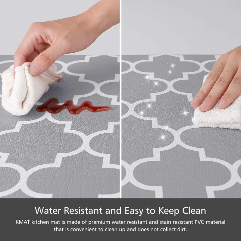 Lark Manor™ Kitchen Mat [2 PCS] Cushioned Anti-Fatigue Kitchen Rug, Waterproof Non-Slip Kitchen Mats And Rugs Heavy Duty PVC Ergonomic Comfort Foam Rug For Kitchen, Floor Home, Office, Sink, Laundry