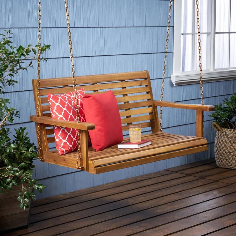 Gracie Oaks Lamp Outdoor Porch Swing