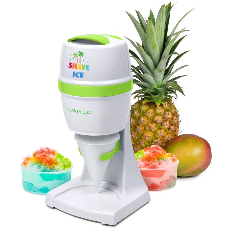 Nostalgia Nostalgia Electric Hawaiian Shave Ice & Snow Cone Maker, Includes Reusable Cup And Two Ice Molds, Stainless Steel Blades