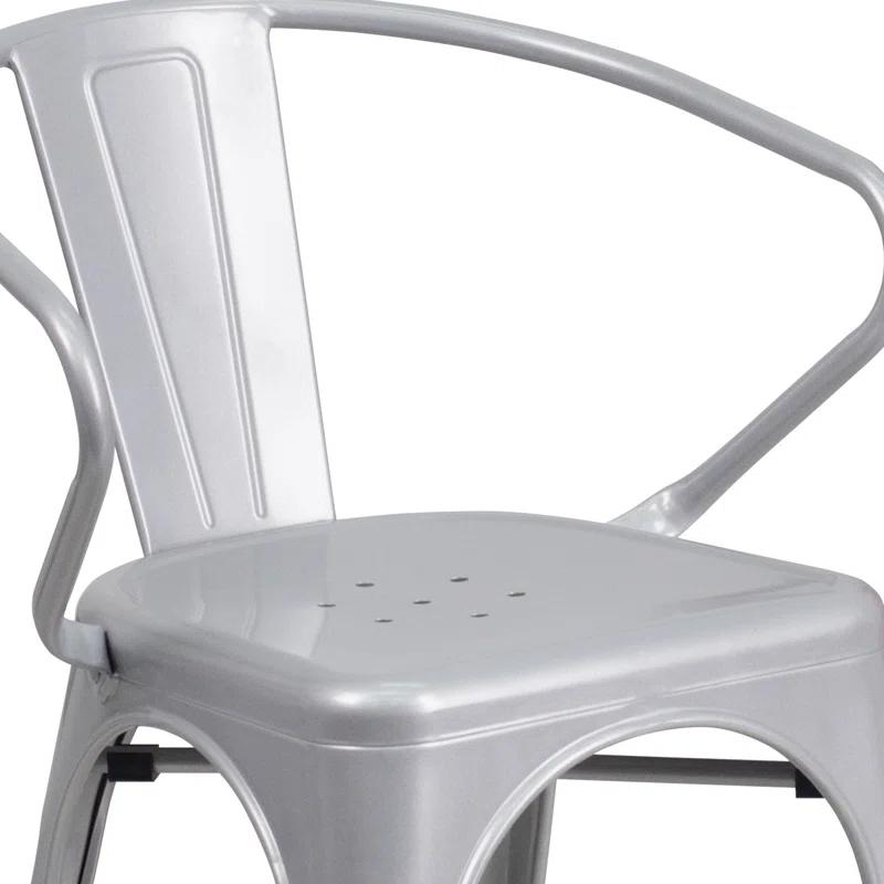 Flash Furniture Hucheson Metal Indoor-Outdoor Chair with Arms