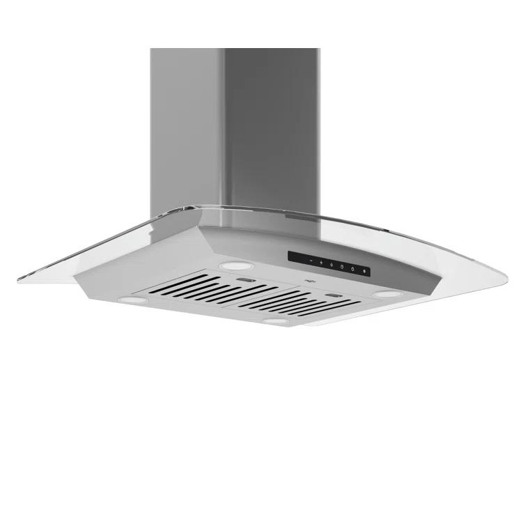 Ancona Ancona 30" Stainless Steel 650 CFM Convertible Island Range Hood with Baffle Filter AN-1418