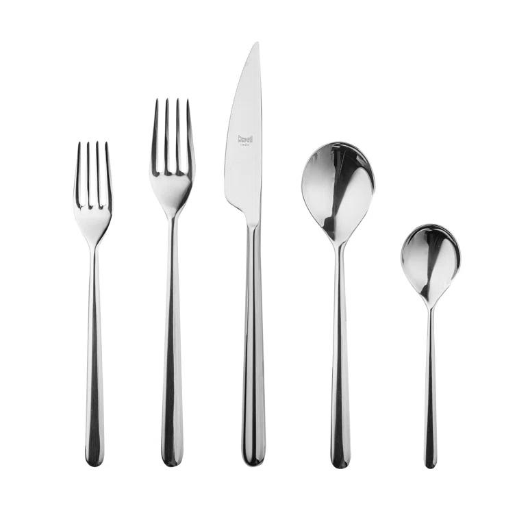 Linea Flatware 20-Piece Set by Mepra - Polished Stainless Steel