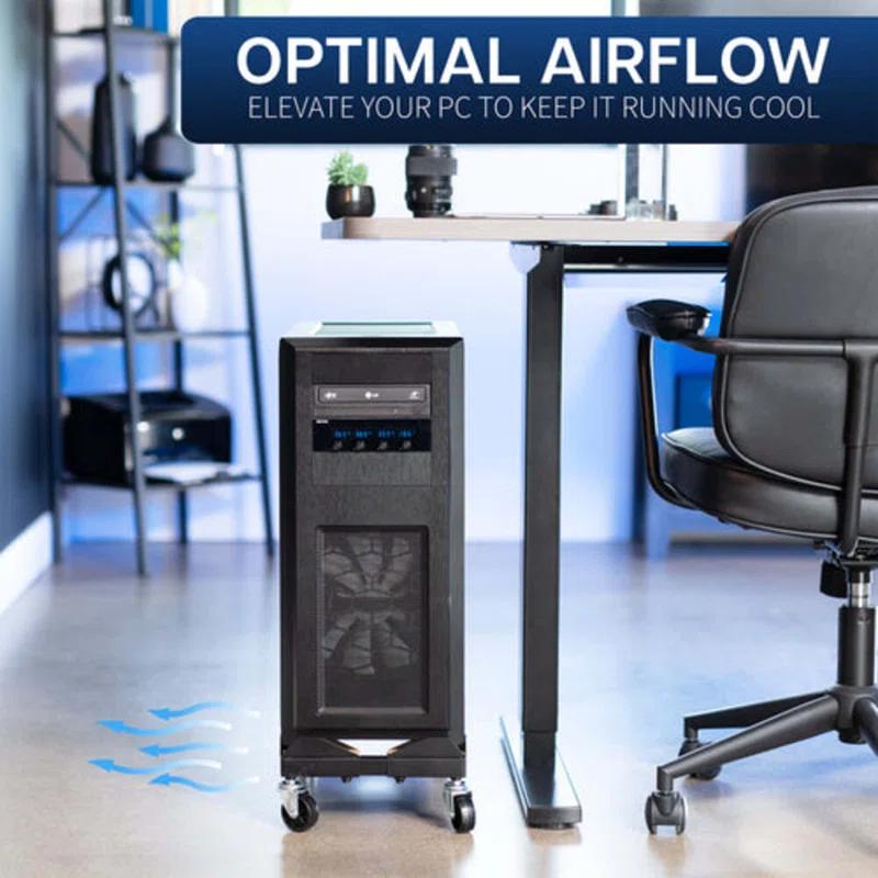 Vivo Vivo Premium Large PC Cart, CPU Rolling Stand, Adjustable Computer Trolley