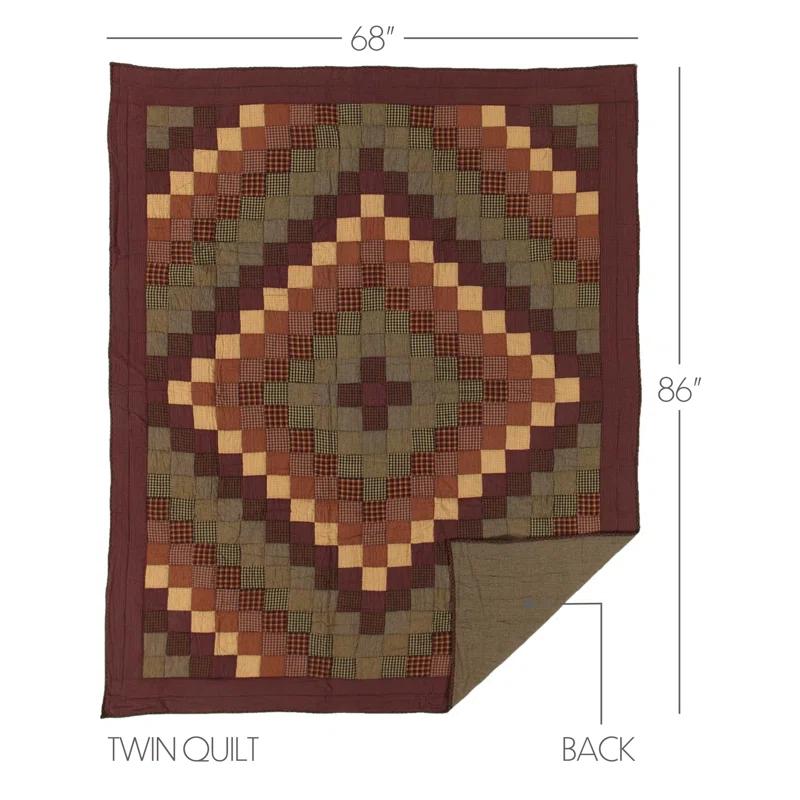 VHC Brands Heritage Farms Farmhouse / Country Cotton Patchwork Quilt
