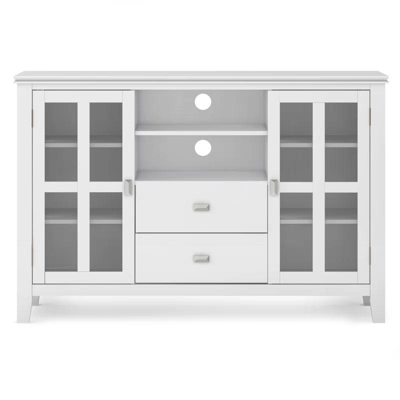 Simpli Home Artisan 53"W Solid Wood Contemporary Tall TV Stand for TVs up to 60" with Adjustable Shelves