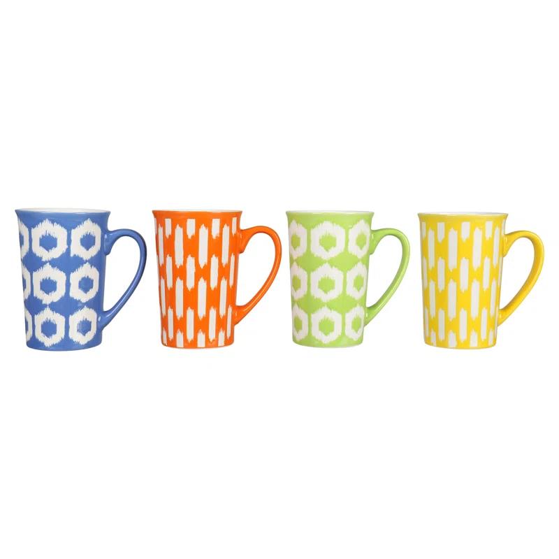 BIA Cordon Bleu BIA Cordon Bleu Set of 4 Assorted 16 oz Ikat Mugs