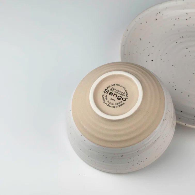 Sango Siterra 16-Piece Rustic White Stoneware Dinnerware Set - Service For 4, Plate & Bowl Set & Reviews | AllModern