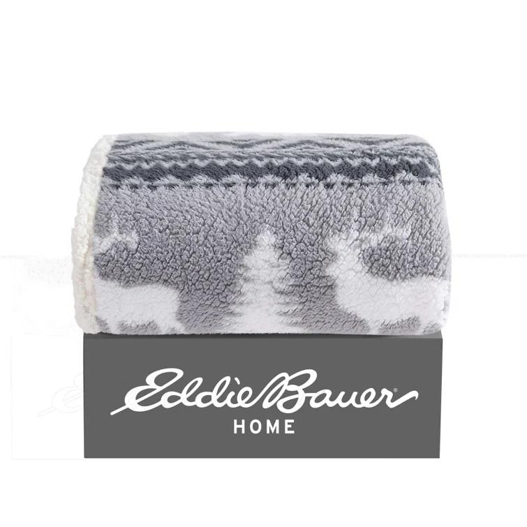 Eddie Bauer Eddie Bauer Printed Sherpa Reversible Throw Blankets