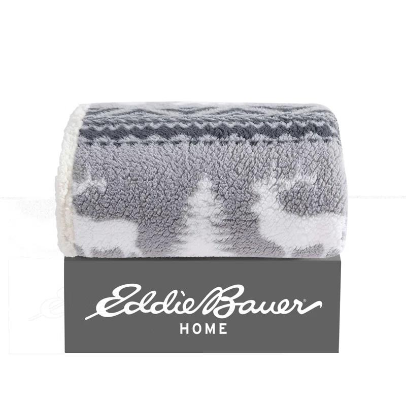 Eddie Bauer Eddie Bauer Printed Sherpa Reversible Throw Blankets