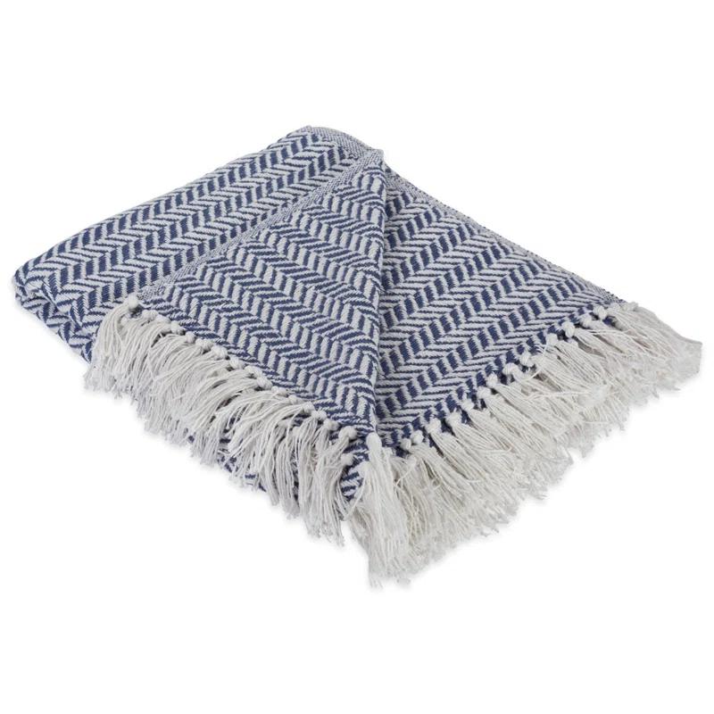 Design Imports  Herringbone Chevron Cotton Throw & Reviews | Wayfair