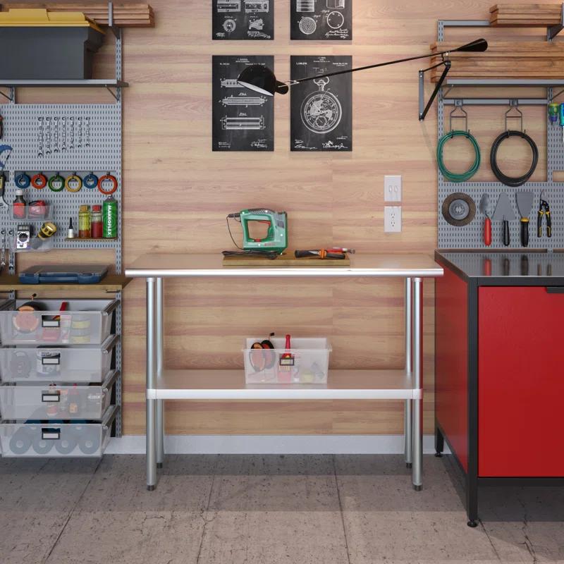 Amgood Stainless Steel Top Workbench