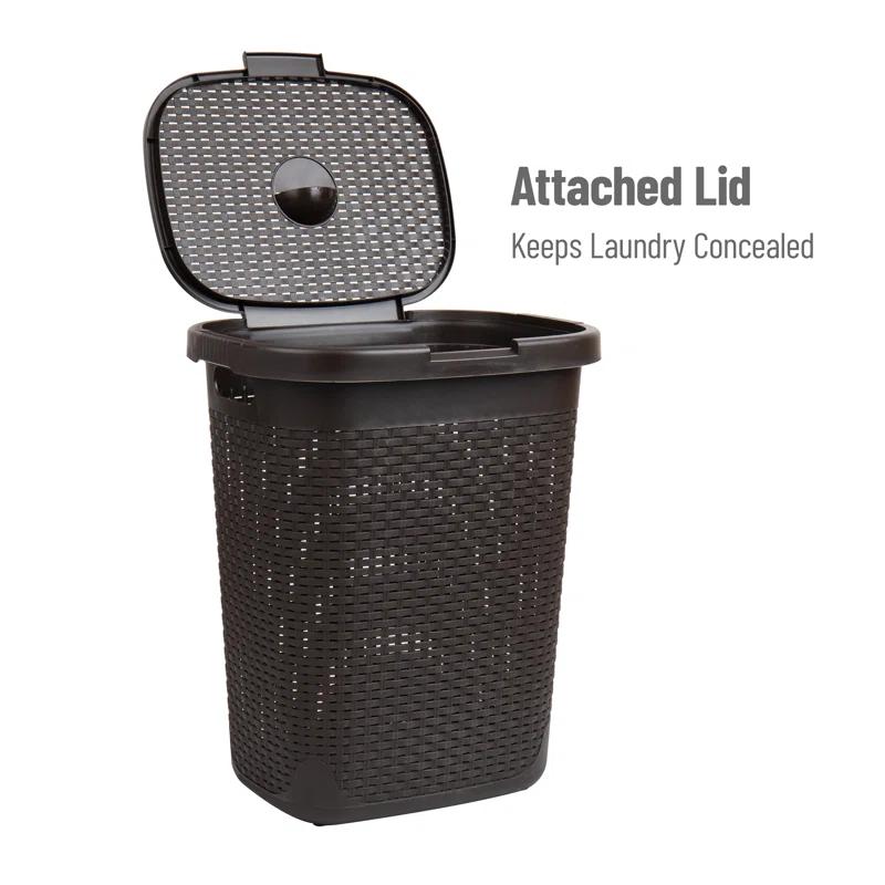 Mind Reader Mind Reader 50L Slim Laundry Hamper, Clothes Basket, Lid, Plastic