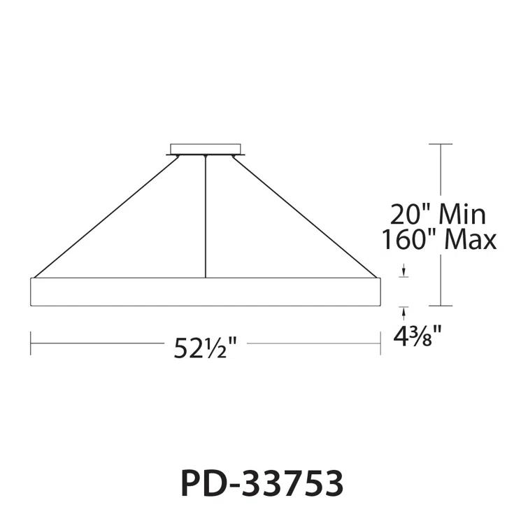 Wac Lighting Pd-33753 Corso 53" Wide Led Ring Chandelier - White