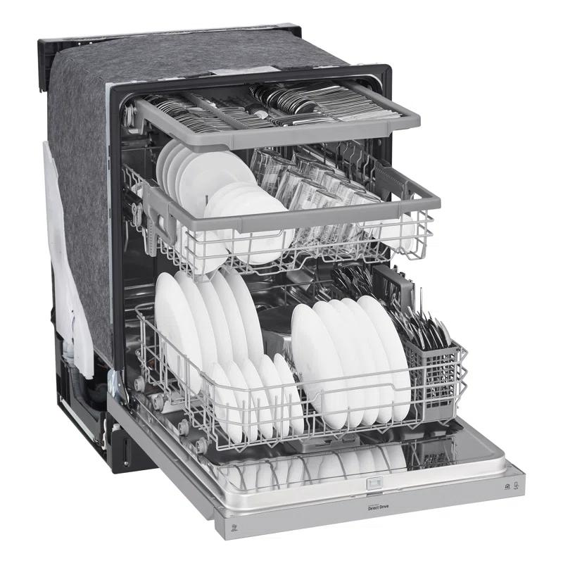 LG LG 24 in. PrintProof Stainless Steel Front Control Dishwasher with QuadWash, 3rd Rack & Dynamic Dry, 48 dBA LDFN4542S