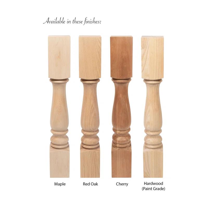 Architectural Products by Outwater L.L.C. Unfinished North American Solid Oak Plain Full Round Kitchen Island Leg (Set of 4)