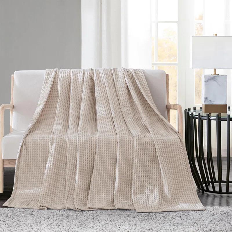 MeadowPark Fluffy Waffle Weave Polyester Chenille Bed Blanket