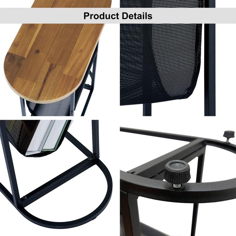 17 Stories Oval Small Side Tables Living Room Small Space With Magazines Organizer Storage Space