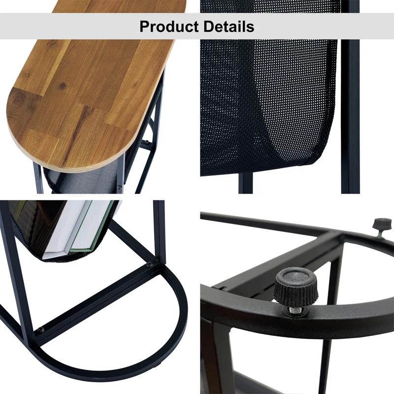 17 Stories Oval Small Side Tables Living Room Small Space With Magazines Organizer Storage Space