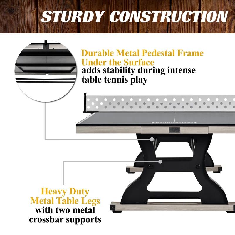 Barrington 9-ft Coventry Tennis Table, Official Size with Metal Net and Storage Drawer