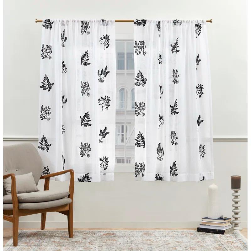 Nicole Miller Nicole Miller New York Mabel Sheer Rod Pocket Curtain Panels Pair (Set of 2)
