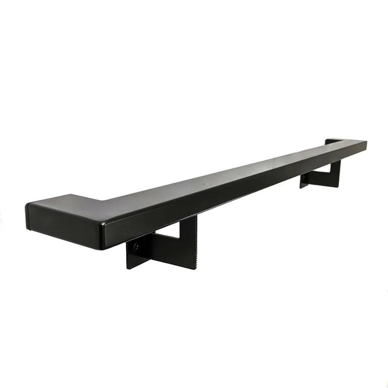Concept Fusion 1100076 Urban Contemporary Handrail Grab Bar Kit, L Steel Brackets, Returns to Wall, Powder Coat